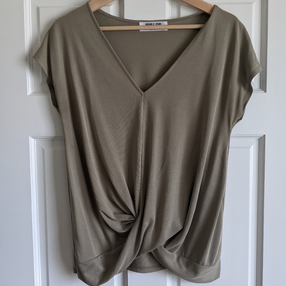 Sand Faux Wrap Top